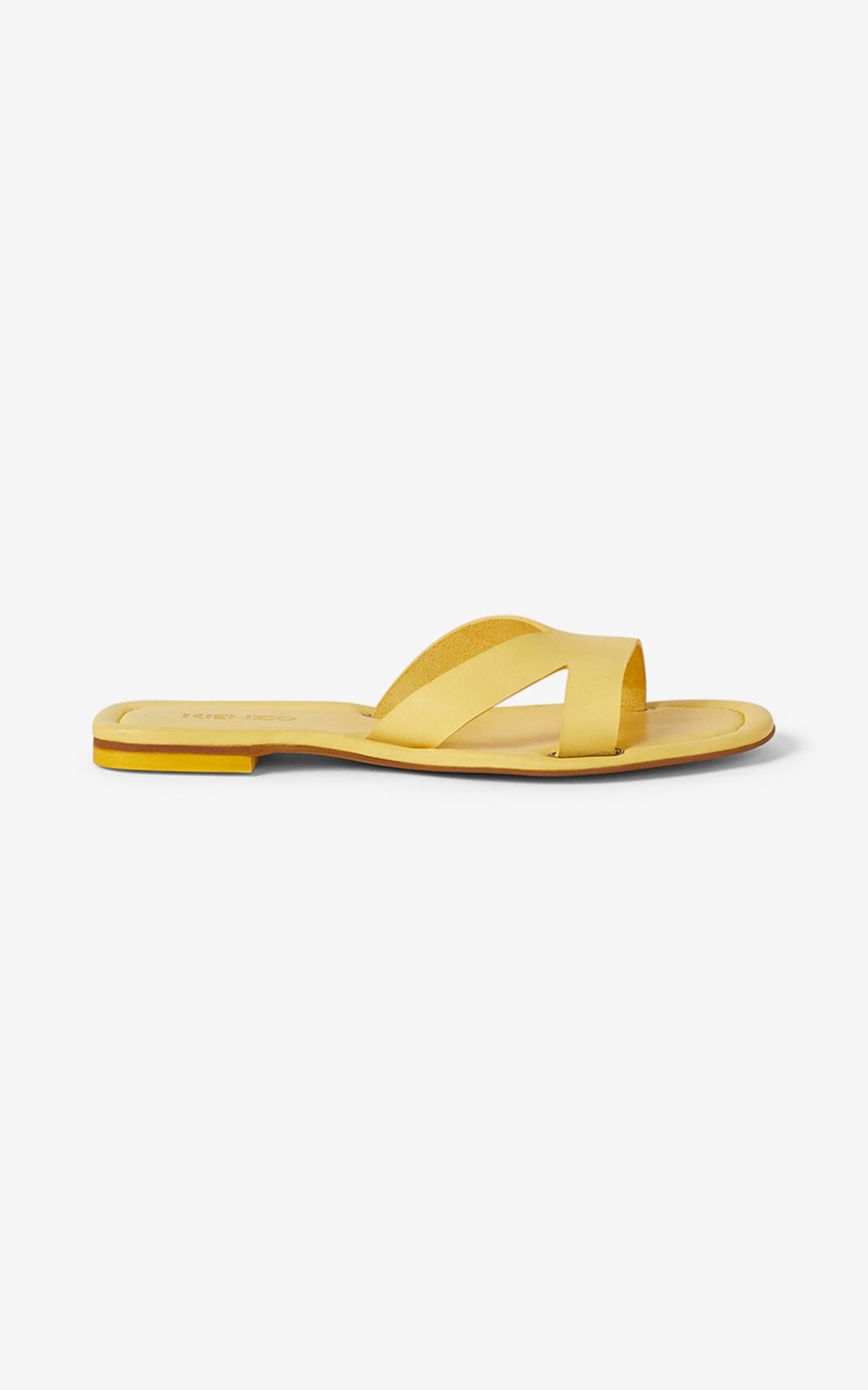 Mules Kenzo OPANKA flat Cuir Femme Jaune | UOLF-10798